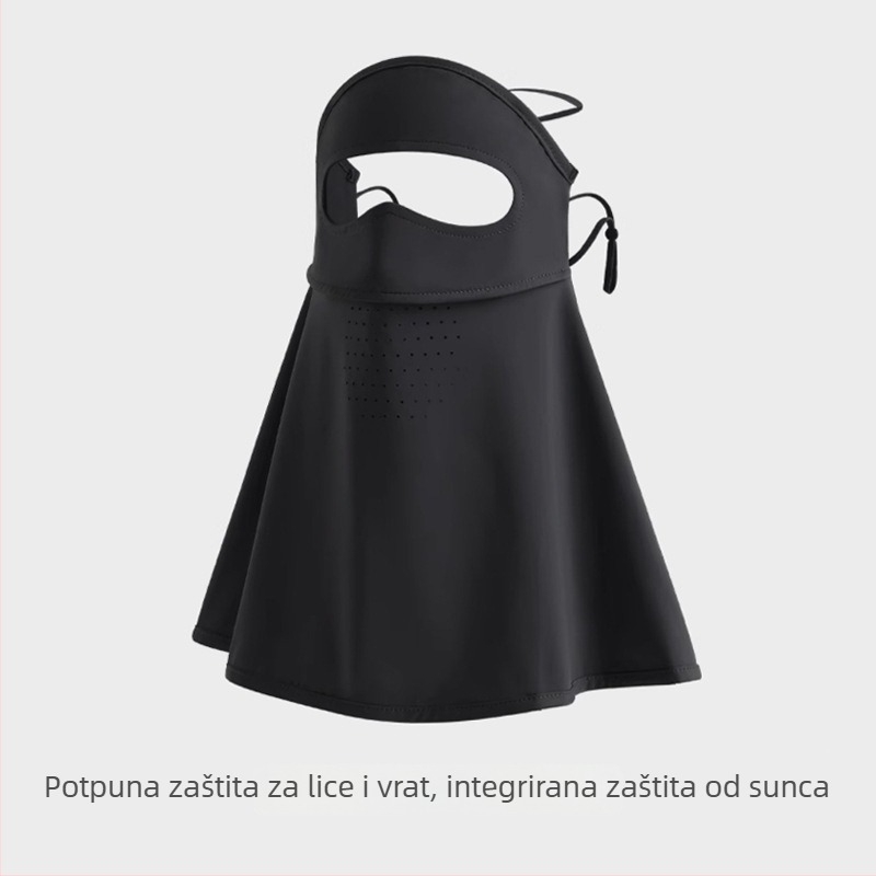 Meetsunny maska za zaštitu vrata i cijelog lica od sunca s mrežom Ice Silk, prozračna, UV zaštita, brzo sušenje, šal-stil