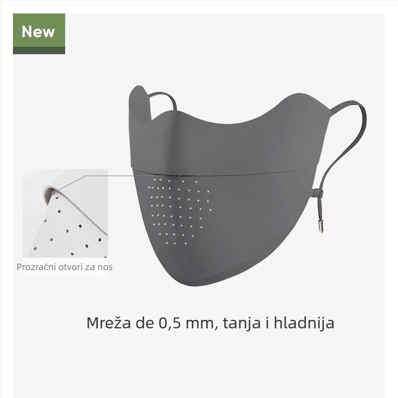 Meetsunny maska za zaštitu vrata i cijelog lica od sunca s mrežom Ice Silk, prozračna, UV zaštita, brzo sušenje, šal-stil