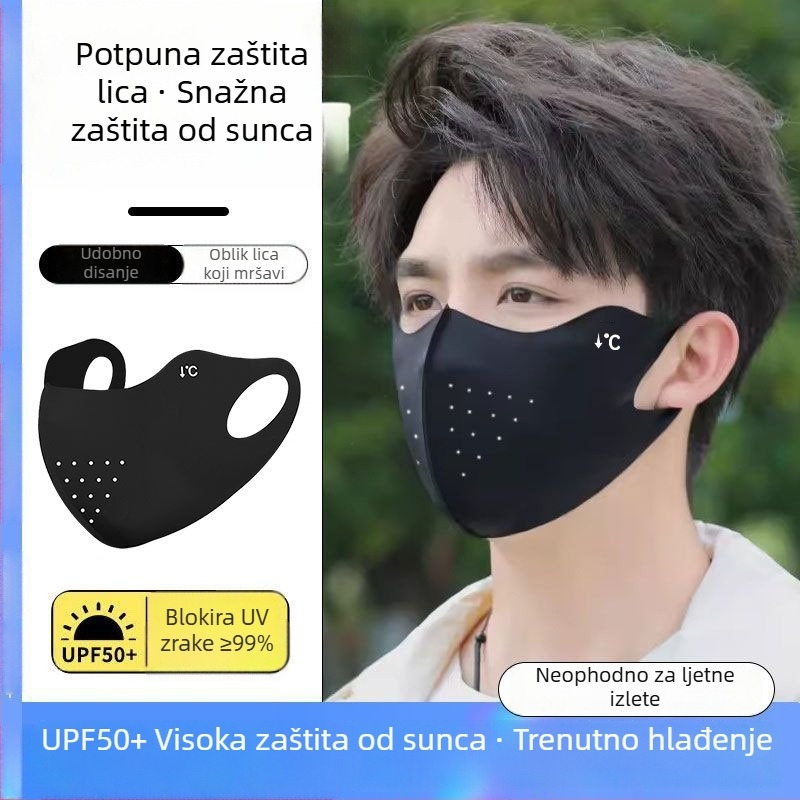 Unisex maska za lice s UV zaštitom, za ljetnu vožnju biciklom, Ice Silk materijal, prozračna