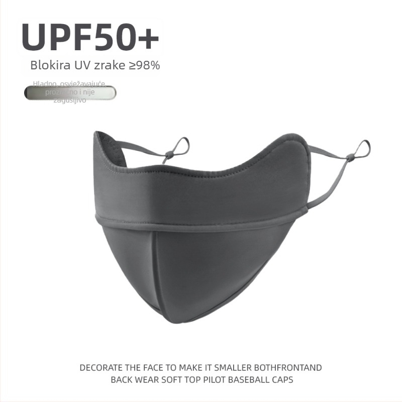 Unisex ljetna maska za UV zaštitu UPF50+, prozračna, 3D oblik, od Ice Silk materijala