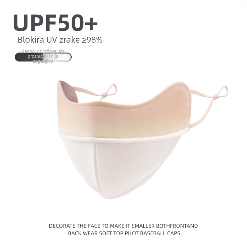 Unisex ljetna maska za UV zaštitu UPF50+, prozračna, 3D oblik, od Ice Silk materijala
