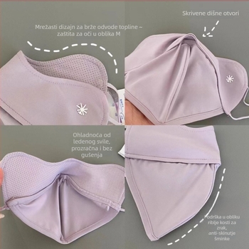 Maska za lice s UPF50+, UV zaštita, prozračna, otporna na vjetar, Ice Silk poliester