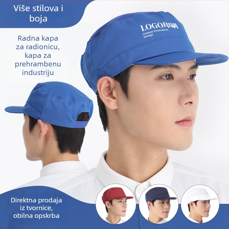 Prozračna mrežasta kapa protiv prašine za prehrambenu industriju, unisex, higijenski poklopac za glavu
