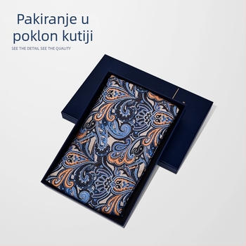 Muški dvostrani kvadratni šal s prepoznatljivom vezom, poliester, zima
