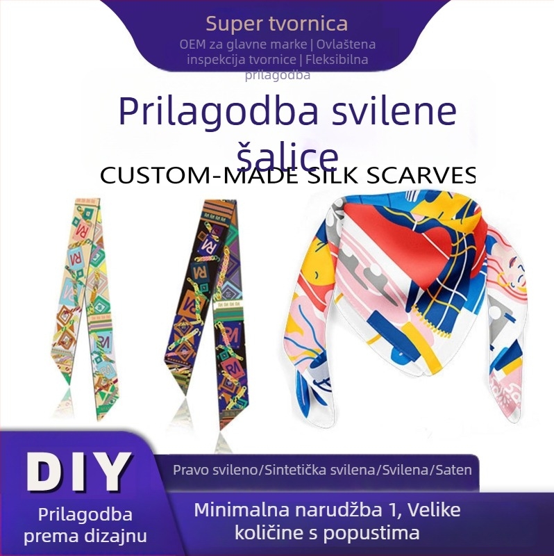 Poliesterski četvrtasti šal s twill tkanjem, unisex za glavu, originalni dizajn