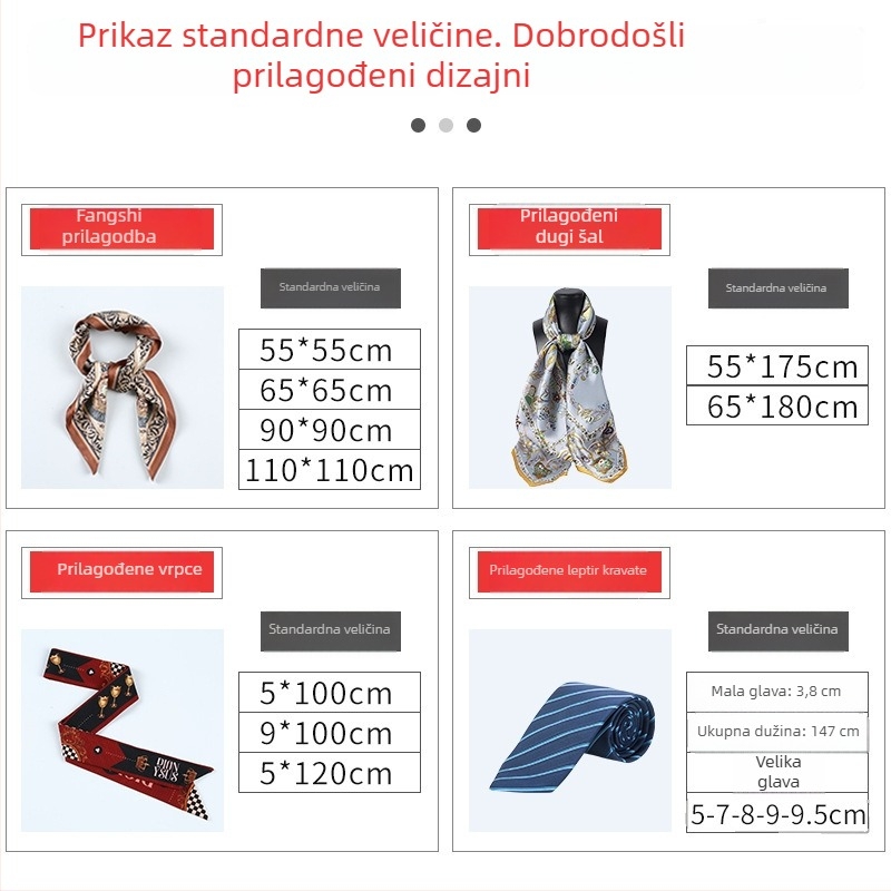 Poliesterski četvrtasti šal s twill tkanjem, unisex za glavu, originalni dizajn
