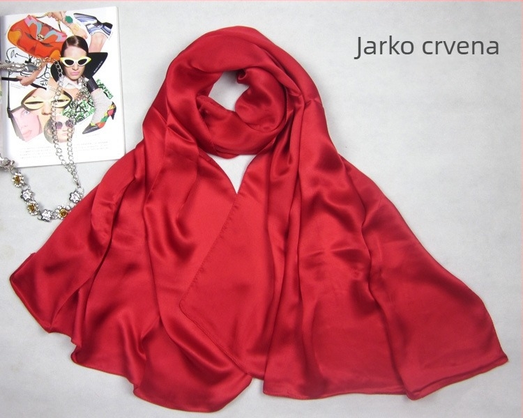 Xin totem satenski svileni šal – 100% svila od dudovine, satenska tkanina, moderan gradski stil, proljeće