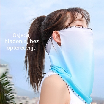 Ice Silk Gradient UV Maska za vrat s ušnim petljama, prozračna za ljeto, za žene