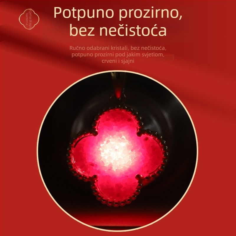 Ženski set: privjesak od prirodnog kristalnog pijeska u obliku četverolisne deteline i tikve, proziran; postavljen u srebro 925; set uključuje ogrlicu, naušnice i narukvicu