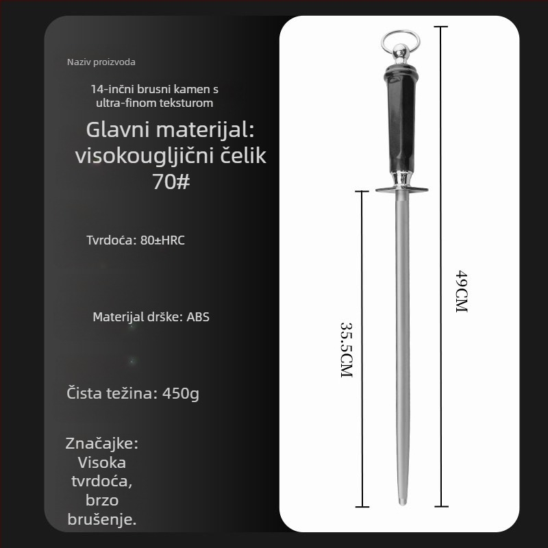 Šipka za oštrenje noževa – visoko ugljični čelik, profesionalna, univerzalni stil, lansirana u proljeće 2022