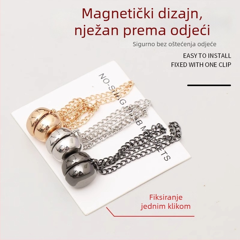 Magnetske manžetne kopče – legura, ženski INS stil, okrugli oblik, elektroplatiniranje, proljeće 2025