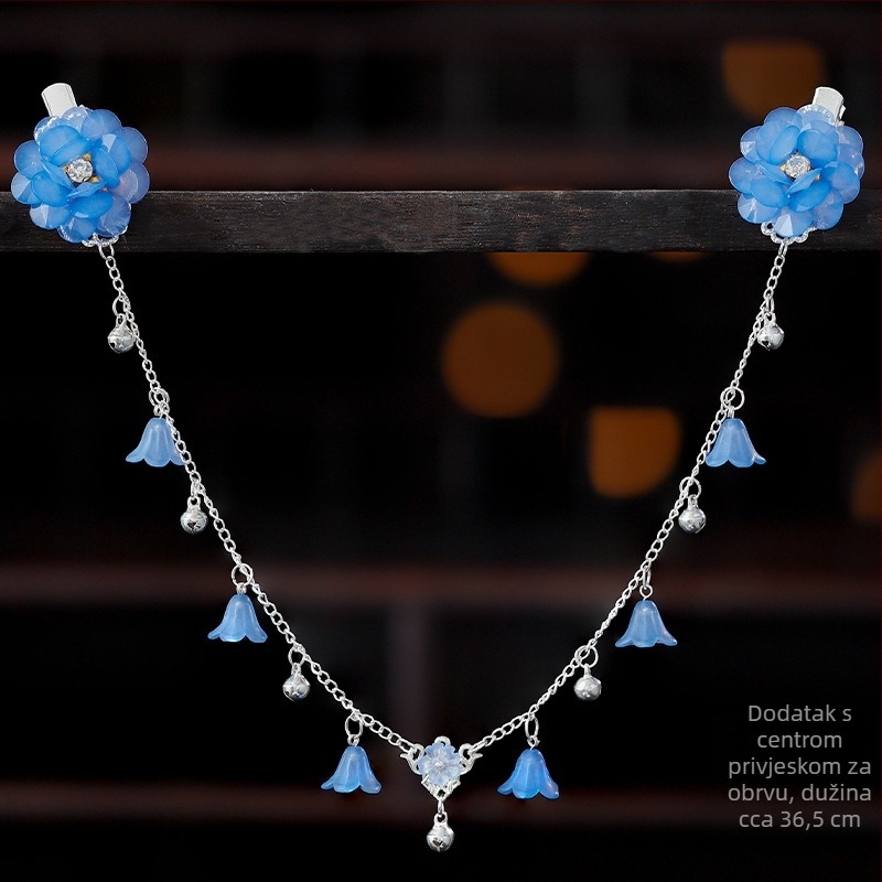 Čelo ukras u Hanfu stilu, legura, vintage dodatak za kosu s cvijetom kamelije, ručno izrađeno, kod A355, porijeklo: Jinhua