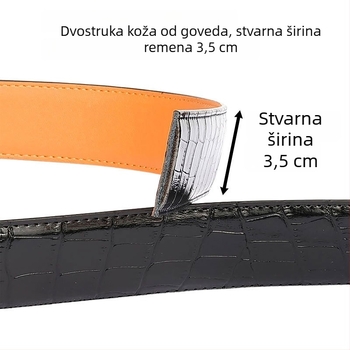 Muški kaiš Time Choice od split kože s automatskom kopčom od cinkovog legura, širina 2-4 cm