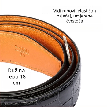 Muški kaiš Time Choice od split kože s automatskom kopčom od cinkovog legura, širina 2-4 cm
