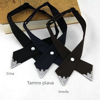 Mašna za ovratnik s cvijetom, ručno izrađena, nylon filament, monokromatska, unisex, stil strelica