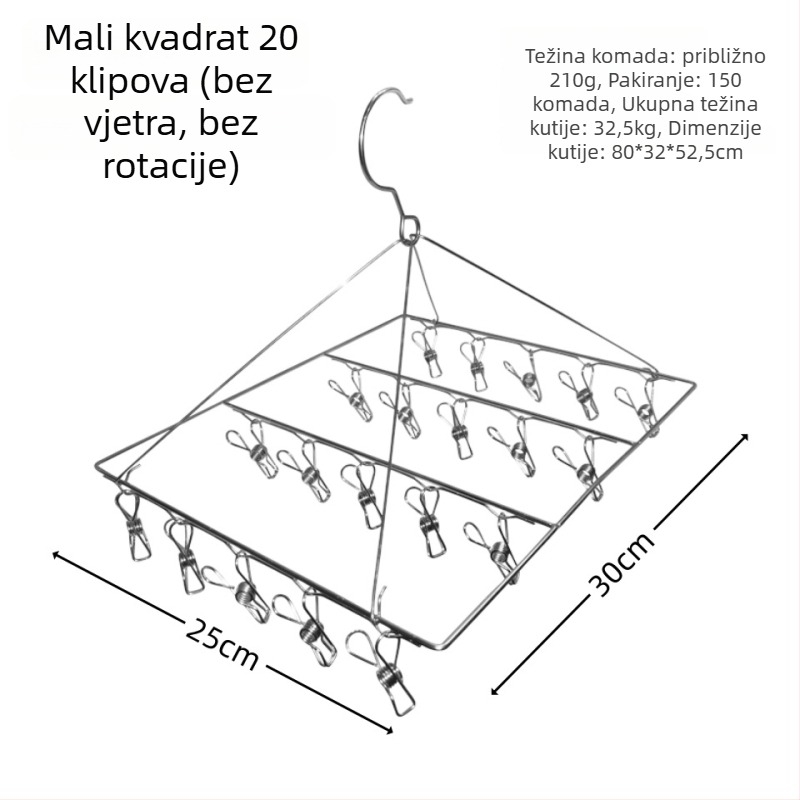 Nehrđajući čelični sušilni klips, model YDX-FX30, paket 100 kom., za donje rublje, hlače i čarape