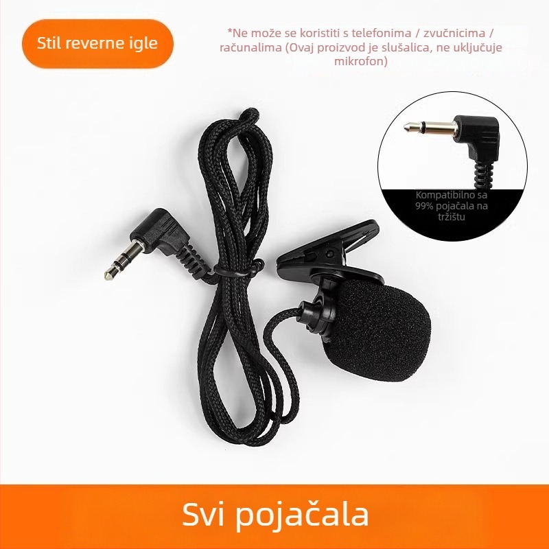 Žičani mikrofon za nastavnike na glavi, za predavanja i prijenose uživo, konferencijski mikrofon bez baterije, s pokretnim zavojem
