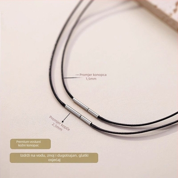 Kožna ogrlica s užetom, unisex, obim 41–50 cm, težina ~1,3 g, jednostavan stil