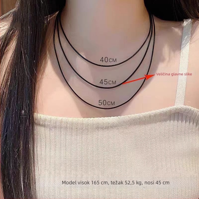 Kožna ogrlica s užetom, unisex, obim 41–50 cm, težina ~1,3 g, jednostavan stil