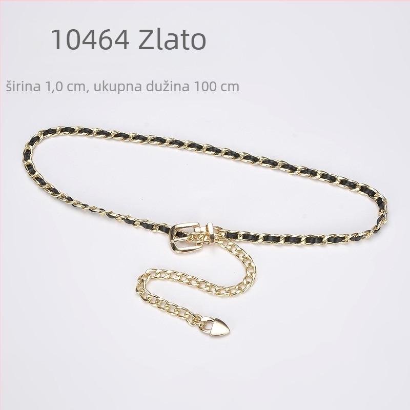 Metalni lanac za struk — jednostavan stil, jedan krug, širina 1 cm, prilagođena obrada