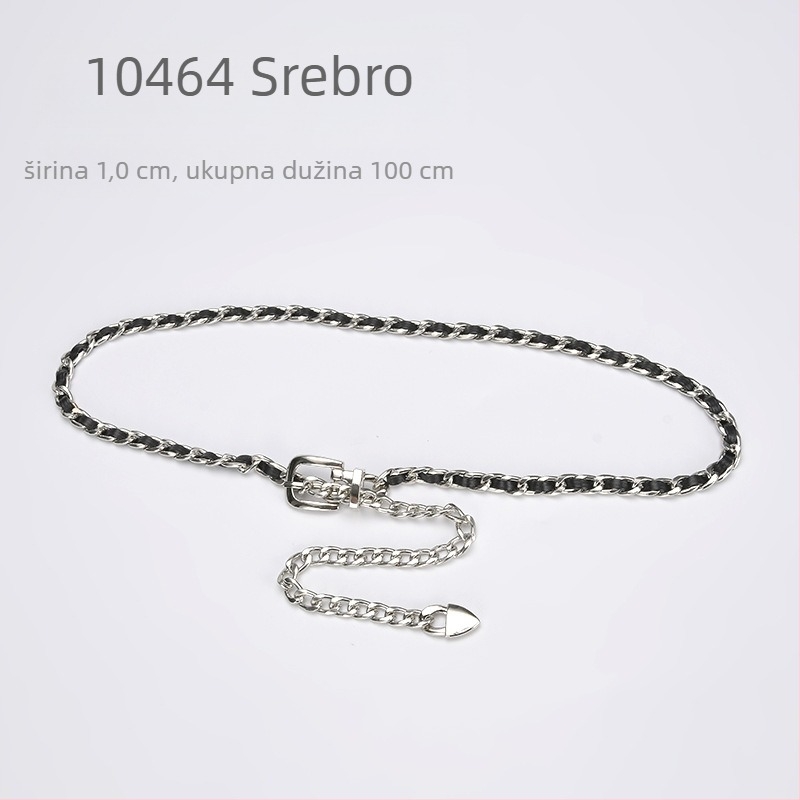 Metalni lanac za struk — jednostavan stil, jedan krug, širina 1 cm, prilagođena obrada