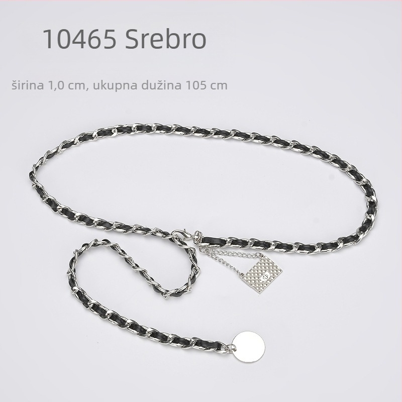 Metalni lanac za struk — jednostavan stil, jedan krug, širina 1 cm, prilagođena obrada