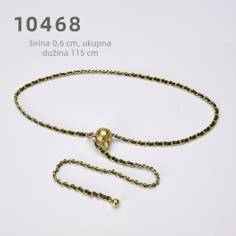 Metalni lanac za struk — jednostavan stil, jedan krug, širina 1 cm, prilagođena obrada