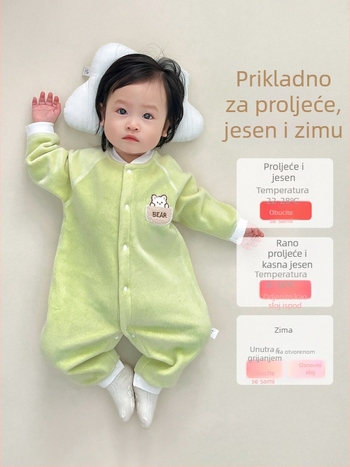 Bebenski kombinezon za jesen-zimu, fleece podstava, unisex, dugi rukavi, jednostruko zatvaranje, tanak poliester
