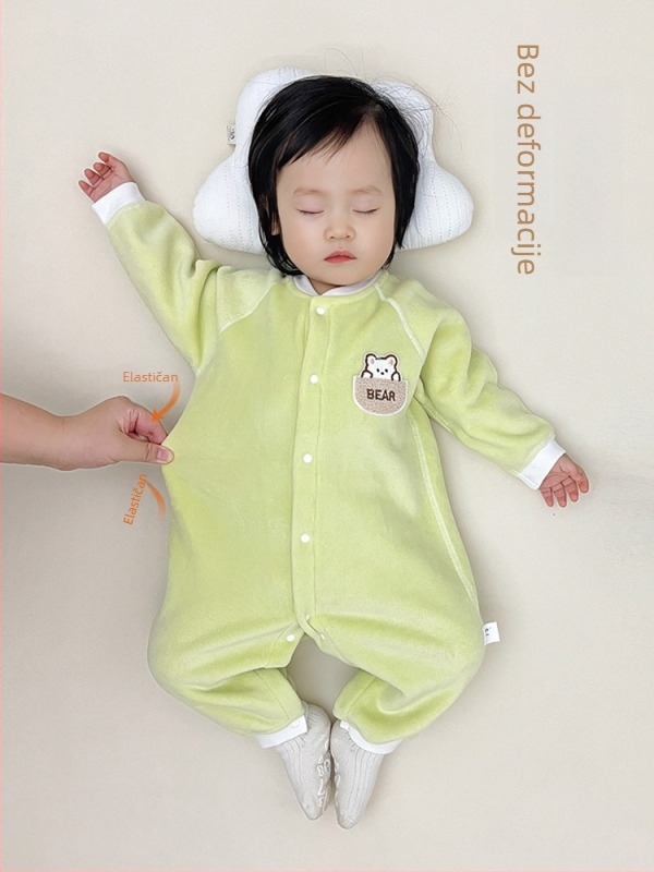 Bebenski kombinezon za jesen-zimu, fleece podstava, unisex, dugi rukavi, jednostruko zatvaranje, tanak poliester