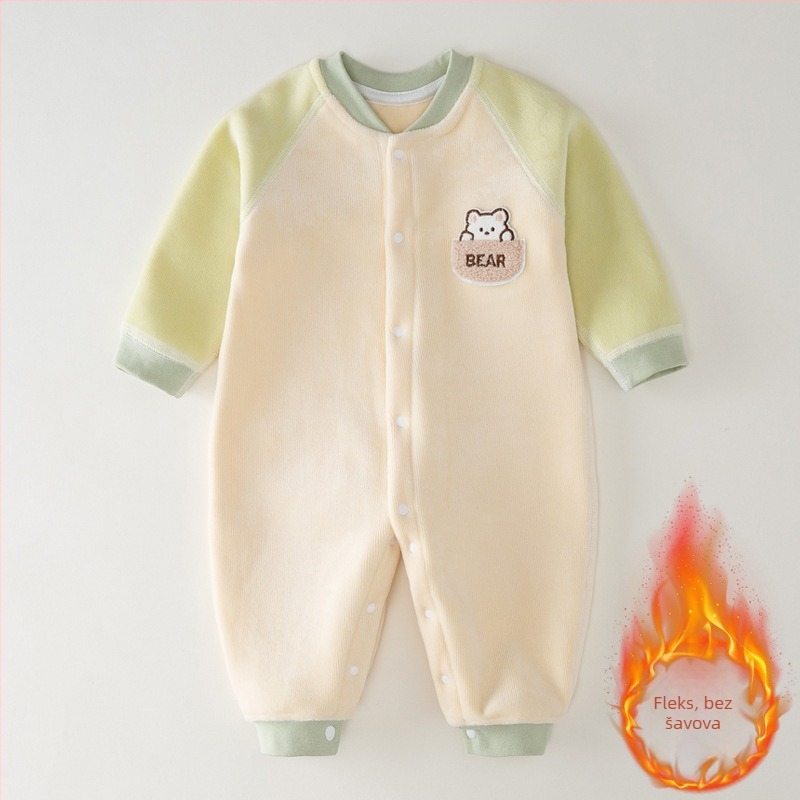 Bebenski kombinezon za jesen-zimu, fleece podstava, unisex, dugi rukavi, jednostruko zatvaranje, tanak poliester