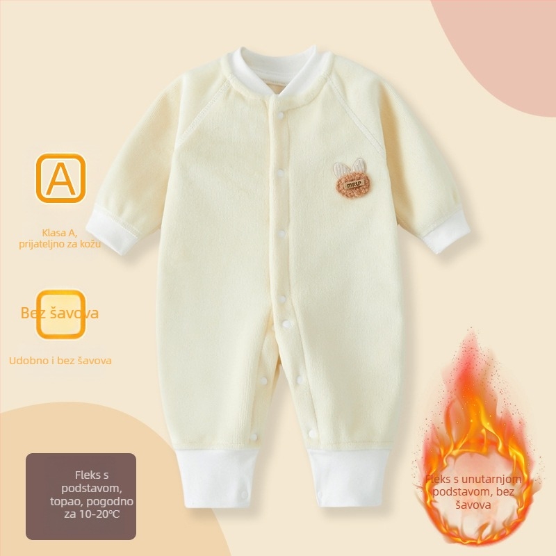 Bebenski kombinezon za jesen-zimu, fleece podstava, unisex, dugi rukavi, jednostruko zatvaranje, tanak poliester