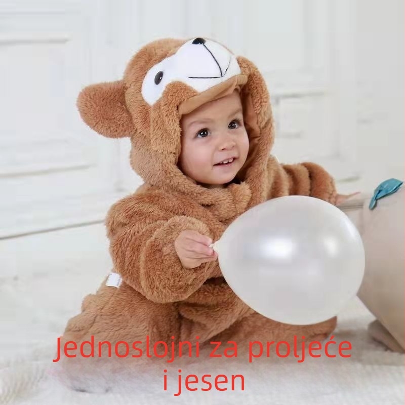 Debeli pamučni kombinezon s flisom, zimsko odijelo za bebe i djecu 1–3 godine.