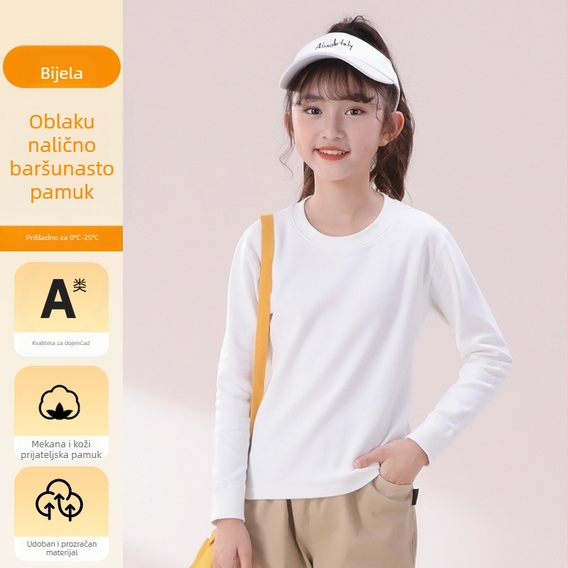 Dječji bazni top s dugim rukavima, 95% pamuk, mekana unutarnja obrada, unisex