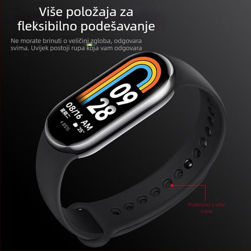 Zamjenski kaiš za Xiaomi Mi Band 9/8 – NFC verzija, plastični kaiš, moderan stil, prilagodljiva širina kaiša