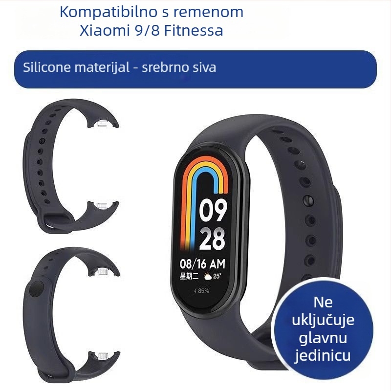 Zamjenski kaiš za Xiaomi Mi Band 9/8 – NFC verzija, plastični kaiš, moderan stil, prilagodljiva širina kaiša