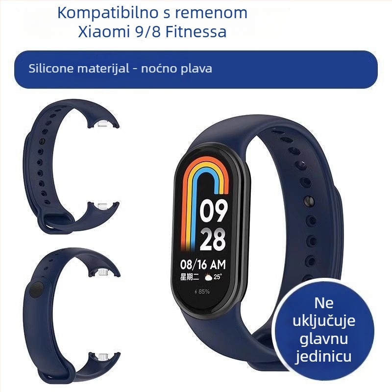 Zamjenski kaiš za Xiaomi Mi Band 9/8 – NFC verzija, plastični kaiš, moderan stil, prilagodljiva širina kaiša