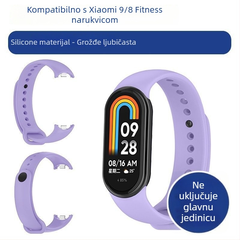 Zamjenski kaiš za Xiaomi Mi Band 9/8 – NFC verzija, plastični kaiš, moderan stil, prilagodljiva širina kaiša