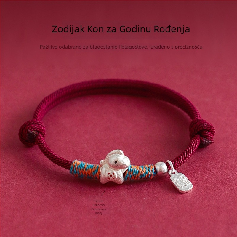 Narukvica, ručno pletena; etnički stil; zodijak Konja; godina Konja; brend Badu