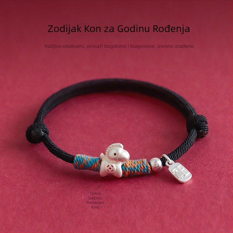 Narukvica, ručno pletena; etnički stil; zodijak Konja; godina Konja; brend Badu