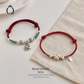 Narukvica od S925 s užetom - 2026. godina zodijaka, ručna izrada, unisex, nacionalni stil