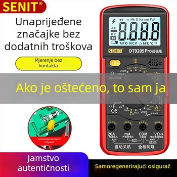 Yisheng digitalni multimetar s glasovnim vodičem, automatsko glasovno upozorenje, visoka preciznost, otporno na izgaranje, 40-dijelni set za demontažu