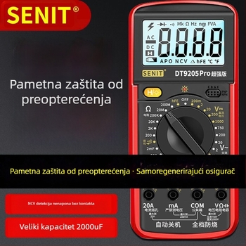 Yisheng digitalni multimetar s glasovnim vodičem, automatsko glasovno upozorenje, visoka preciznost, otporno na izgaranje, 40-dijelni set za demontažu