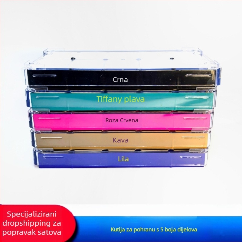 Set alata za popravak satova i kutija za dijelove, zhilan, ABS plast, 5 setova, kutija za dijelove satova, kućna upotreba, srednji sustav