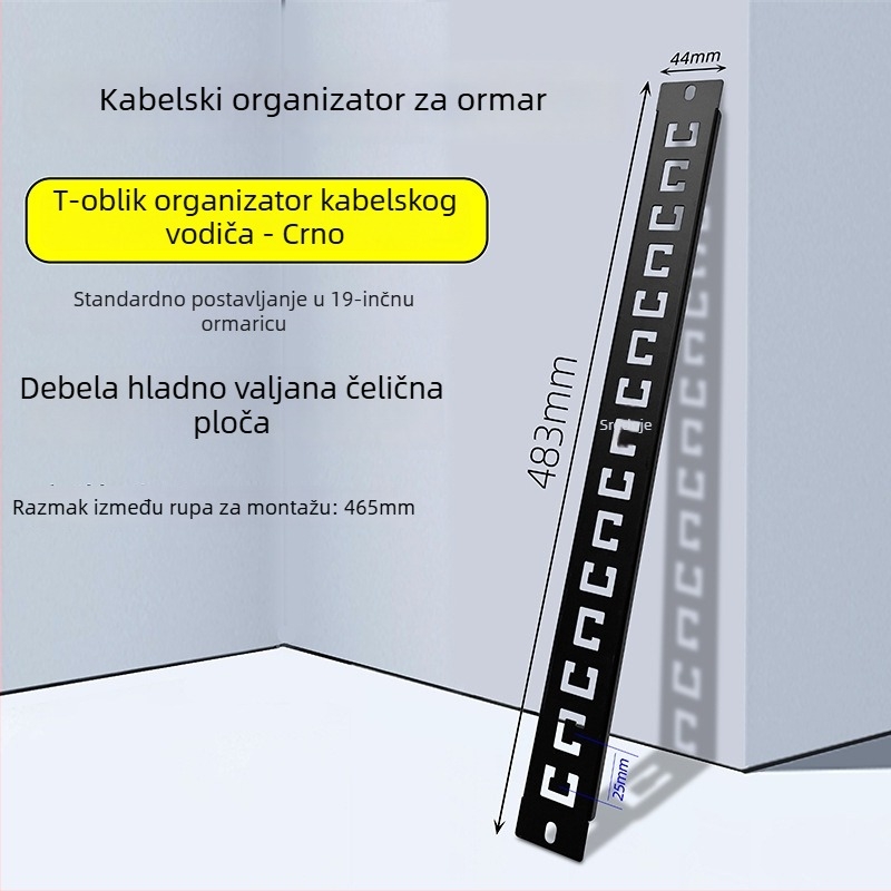 Panel za upravljanje kabelima u ormariću, 28 pretinaca i 56 portova, ploča s dizajnom riblje kostiju