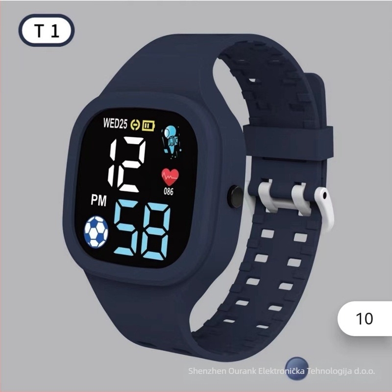 T1LED Digitalni Elektronički Sat — Ovalni brojčanik 43 mm, plastično kućište