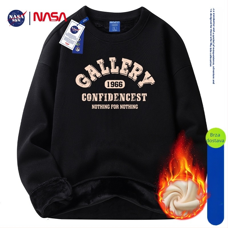 Muška zimska dukserica s okruglim izrezom, širokog kroja