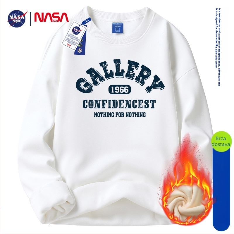 Muška zimska dukserica s okruglim izrezom, širokog kroja