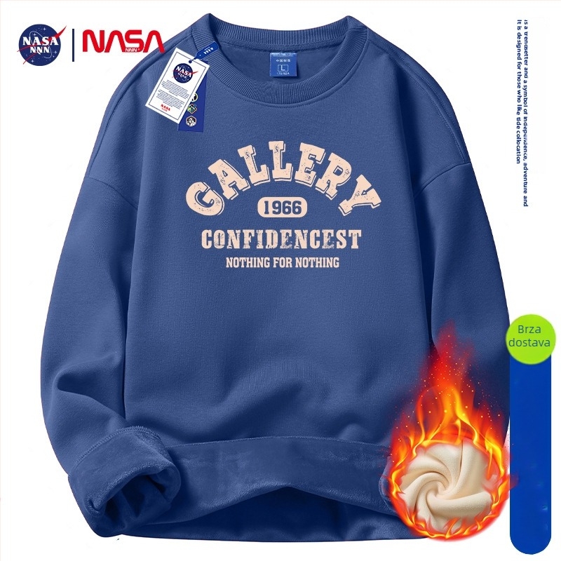 Muška zimska dukserica s okruglim izrezom, širokog kroja