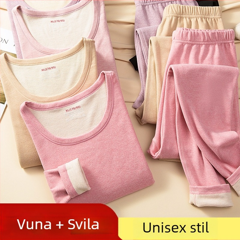 Termo donje rublje od vune, dvostruki sloj, debeli materijal 251-300 g/m2, pulover s okruglim izrezom, dugi rukavi, hlače, unisex