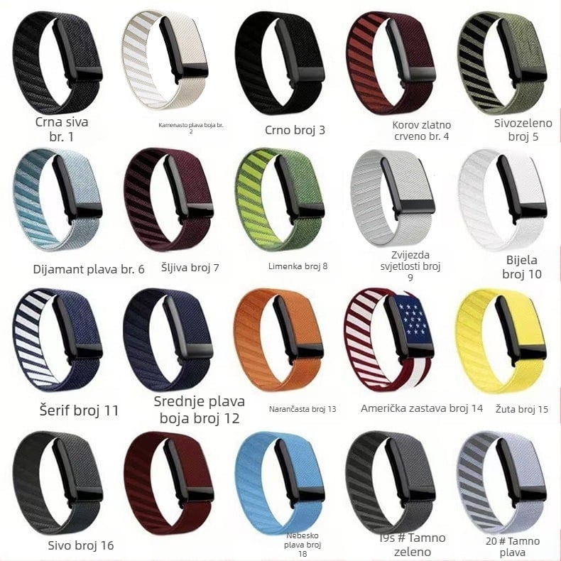 Najlon tkanina prozračna narukvica za sportske narukvice; sportski stil; moderan gradski izgled; izdanje ljeta 2025.